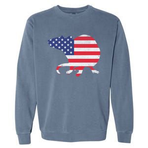 Rat Independence Day Patriotic Usa Flag 4th Of July Gift Garment-Dyed Sweatshirt