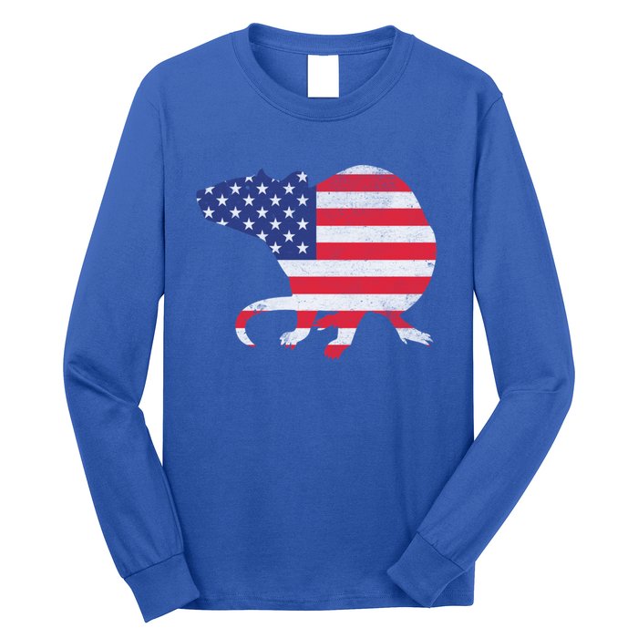 Rat Independence Day Patriotic Usa Flag 4th Of July Gift Long Sleeve Shirt