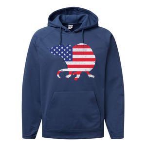 Rat Independence Day Patriotic Usa Flag 4th Of July Gift Performance Fleece Hoodie