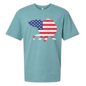 Rat Independence Day Patriotic Usa Flag 4th Of July Gift Sueded Cloud Jersey T-Shirt