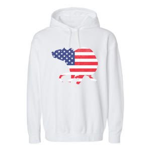 Rat Independence Day Patriotic Usa Flag 4th Of July Gift Garment-Dyed Fleece Hoodie