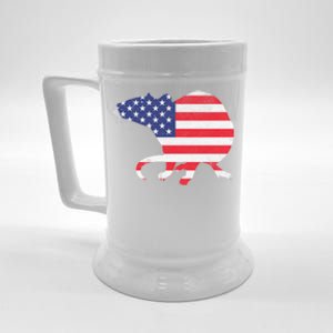 Rat Independence Day Patriotic Usa Flag 4th Of July Gift Beer Stein