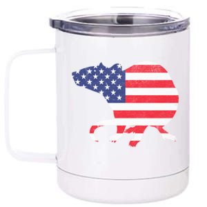 Rat Independence Day Patriotic Usa Flag 4th Of July Gift 12 oz Stainless Steel Tumbler Cup