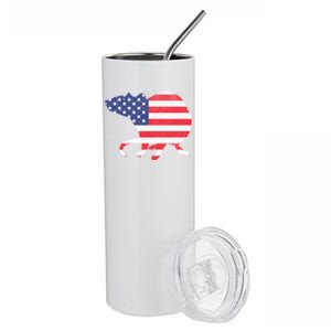 Rat Independence Day Patriotic Usa Flag 4th Of July Gift Stainless Steel Tumbler