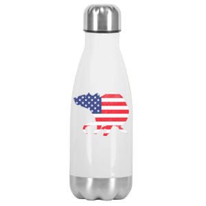 Rat Independence Day Patriotic Usa Flag 4th Of July Gift Stainless Steel Insulated Water Bottle