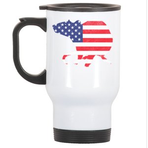 Rat Independence Day Patriotic Usa Flag 4th Of July Gift Stainless Steel Travel Mug