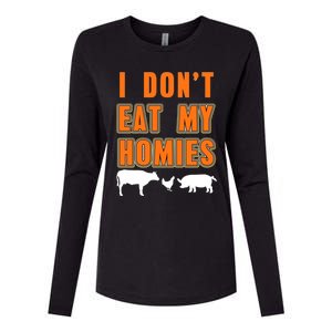 Retro I Dont Eat My Homies Cool Vegan Gift Present Gift Funny Gift Womens Cotton Relaxed Long Sleeve T-Shirt