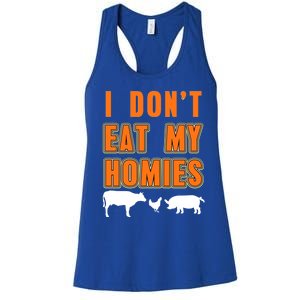 Retro I Dont Eat My Homies Cool Vegan Gift Present Gift Funny Gift Women's Racerback Tank