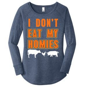 Retro I Dont Eat My Homies Cool Vegan Gift Present Gift Funny Gift Women's Perfect Tri Tunic Long Sleeve Shirt