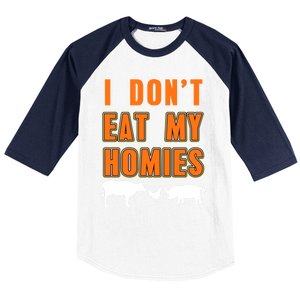 Retro I Dont Eat My Homies Cool Vegan Gift Present Gift Funny Gift Baseball Sleeve Shirt