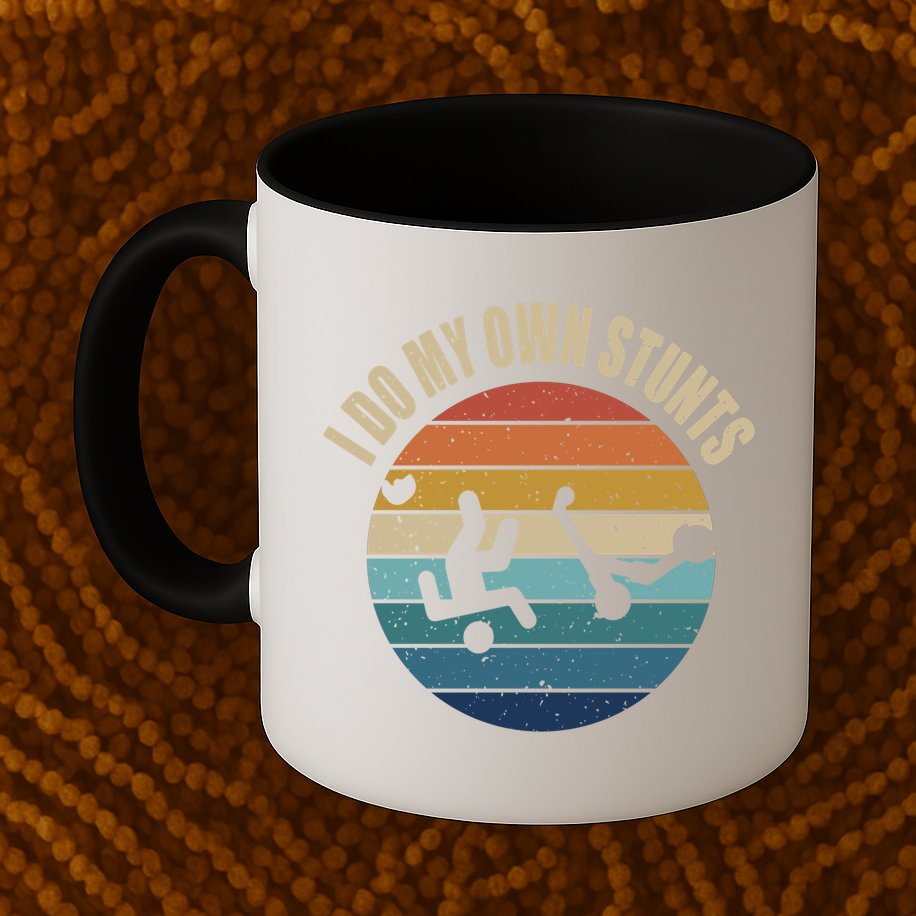 vintage I Do My Own Stunts Scooter Lovers Funny Injury Recovery  Gift Mug