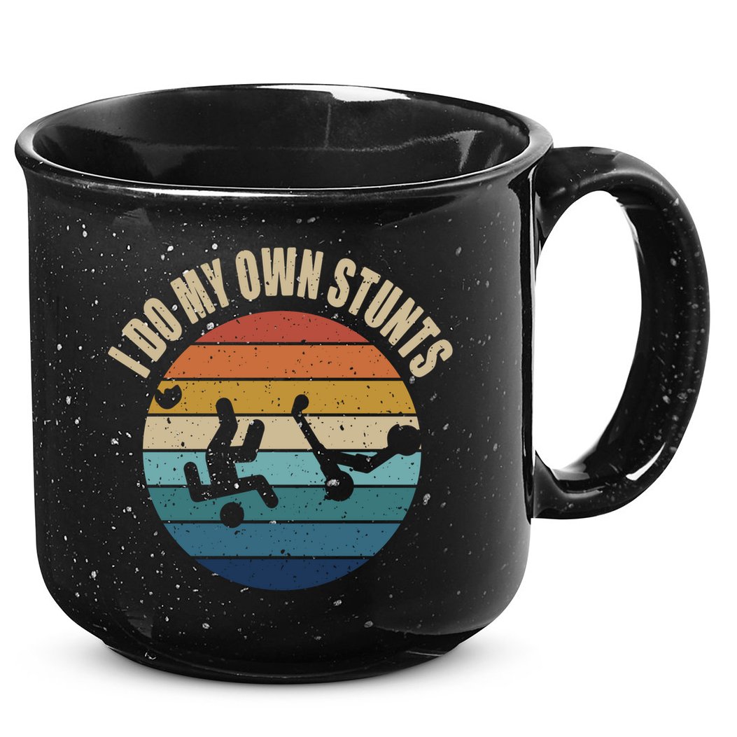vintage I Do My Own Stunts Scooter Lovers Funny Injury Recovery  Gift 15oz Campfire Ceramic Mug