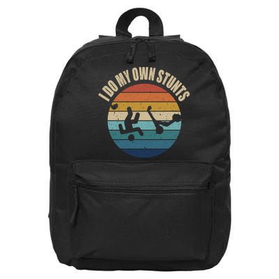 vintage I Do My Own Stunts Scooter Lovers Funny Injury Recovery  Gift 16 in Basic Backpack