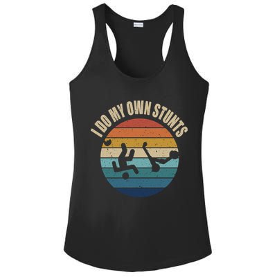 vintage I Do My Own Stunts Scooter Lovers Funny Injury Recovery  Gift Ladies PosiCharge Competitor Racerback Tank
