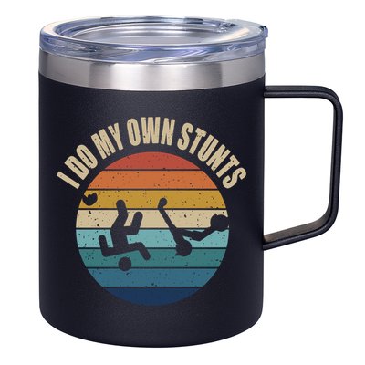 vintage I Do My Own Stunts Scooter Lovers Funny Injury Recovery  Gift 12oz Stainless Steel Coffee Mug
