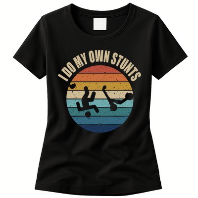 vintage I Do My Own Stunts Scooter Lovers Funny Injury Recovery  Gift Womens T-Shirt