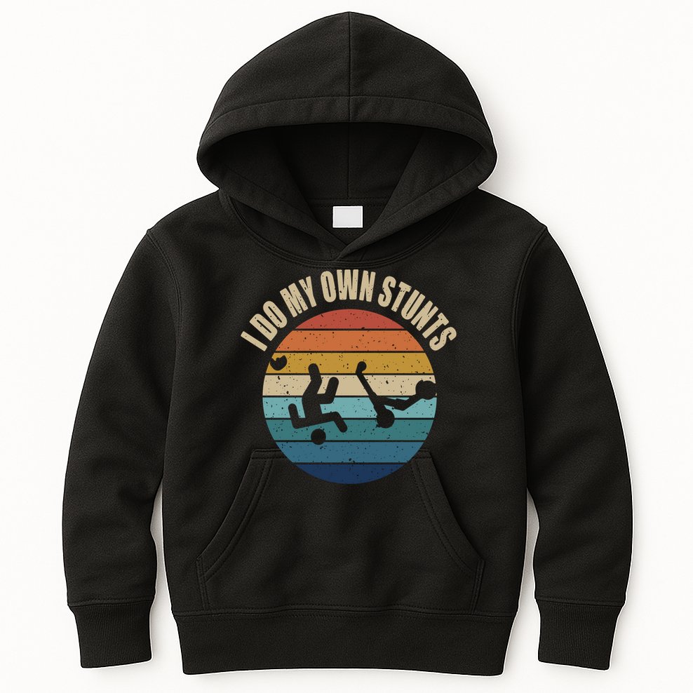 vintage I Do My Own Stunts Scooter Lovers Funny Injury Recovery  Gift Kids Hoodie