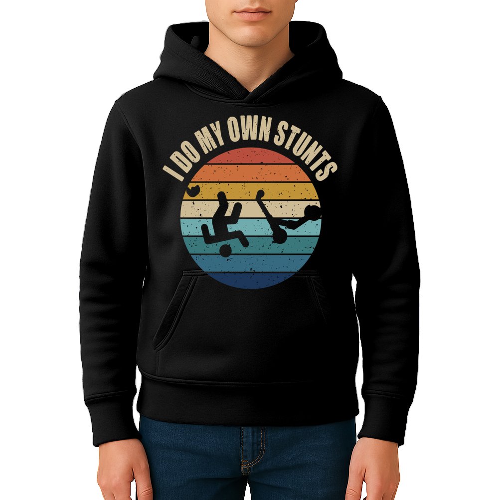 vintage I Do My Own Stunts Scooter Lovers Funny Injury Recovery  Gift Kids Hoodie