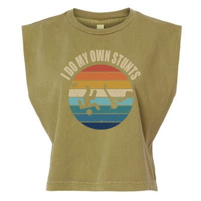 vintage I Do My Own Stunts Scooter Lovers Funny Injury Recovery  Gift Garment-Dyed Women's Muscle Tee