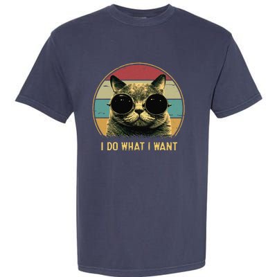 Retro I Do What I Want Funny Cat Lover, Cat Dad, Cat Mom Garment-Dyed Heavyweight T-Shirt