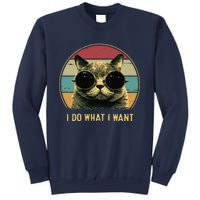 Retro I Do What I Want Funny Cat Lover, Cat Dad, Cat Mom Sweatshirt