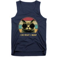 Retro I Do What I Want Funny Cat Lover, Cat Dad, Cat Mom Tank Top