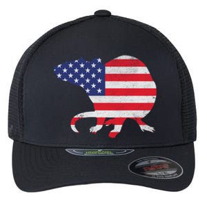 Rat Independence Day Patriotic Usa Flag 4th Of July Gift Flexfit Unipanel Trucker Cap