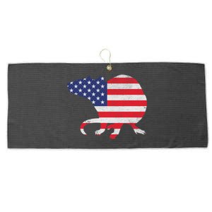 Rat Independence Day Patriotic Usa Flag 4th Of July Gift Large Microfiber Waffle Golf Towel