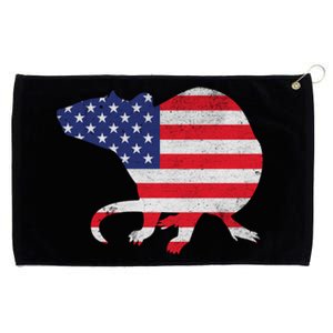 Rat Independence Day Patriotic Usa Flag 4th Of July Gift Grommeted Golf Towel