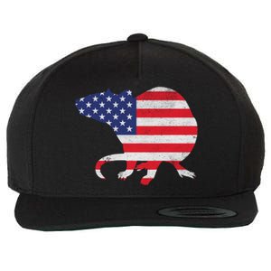 Rat Independence Day Patriotic Usa Flag 4th Of July Gift Wool Snapback Cap