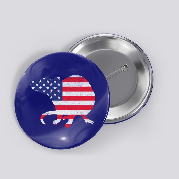 Rat Independence Day Patriotic Usa Flag 4th Of July Gift Button