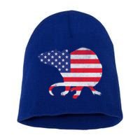 Rat Independence Day Patriotic Usa Flag 4th Of July Gift Short Acrylic Beanie