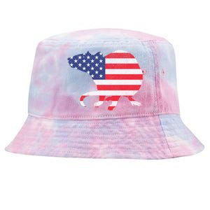 Rat Independence Day Patriotic Usa Flag 4th Of July Gift Tie-Dyed Bucket Hat