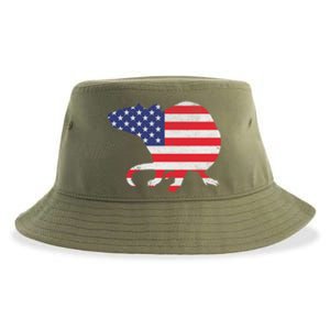 Rat Independence Day Patriotic Usa Flag 4th Of July Gift Sustainable Bucket Hat