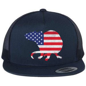 Rat Independence Day Patriotic Usa Flag 4th Of July Gift Flat Bill Trucker Hat