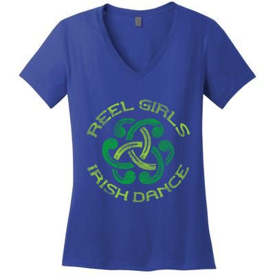 Reel Irish Dance St Patricks Day Ceili Dancer Gift Women's V-Neck T-Shirt