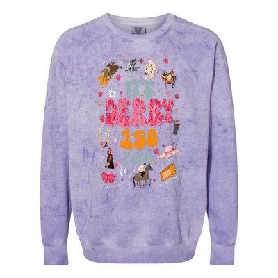 Retro Its Derby 150 Yall 150th Horse Racing Ky Derby Day Colorblast Crewneck Sweatshirt