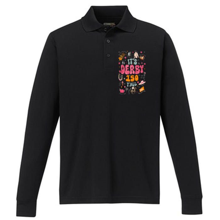 Retro Its Derby 150 Yall 150th Horse Racing Ky Derby Day Performance Long Sleeve Polo