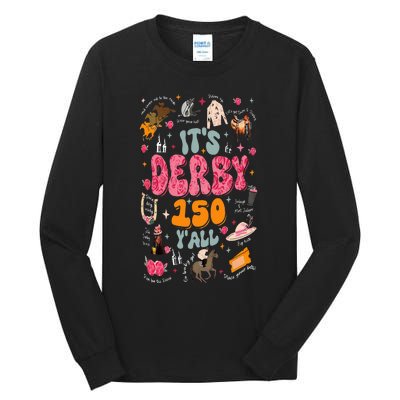 Retro Its Derby 150 Yall 150th Horse Racing Ky Derby Day Tall Long Sleeve T-Shirt