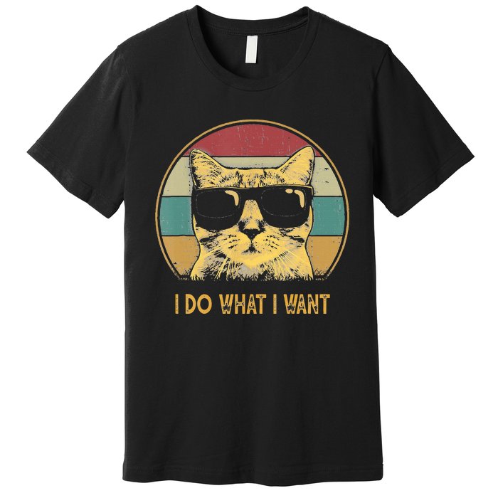 Retro I do what I want cat funny cat lover Premium T-Shirt