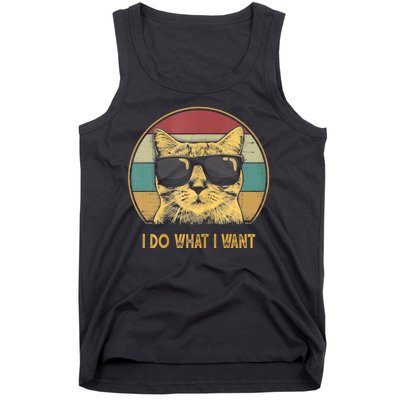 Retro I Do What I Want Cat Funny Cat Lover Tank Top