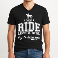 Ride Like A Girl Try To Keep Up V-Neck T-Shirt