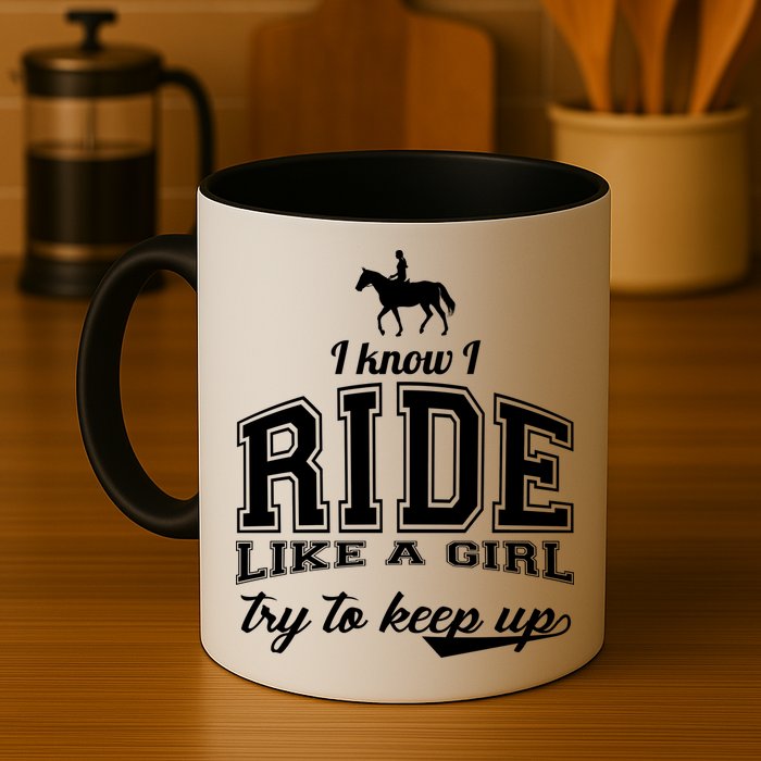Ride Like A Girl Try To Keep Up Mug