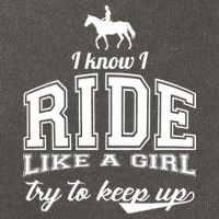 Ride Like A Girl Try To Keep Up Cotton Canvas Backpack