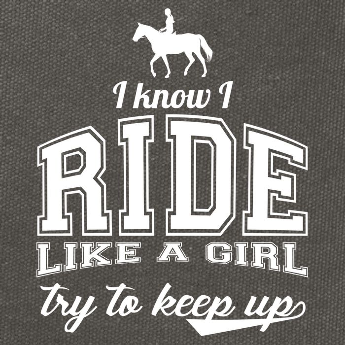Ride Like A Girl Try To Keep Up Cotton Canvas Backpack