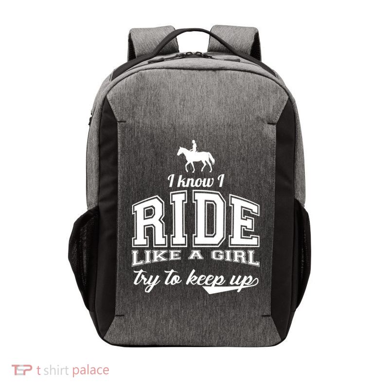 Ride Like A Girl Try To Keep Up Vector Backpack