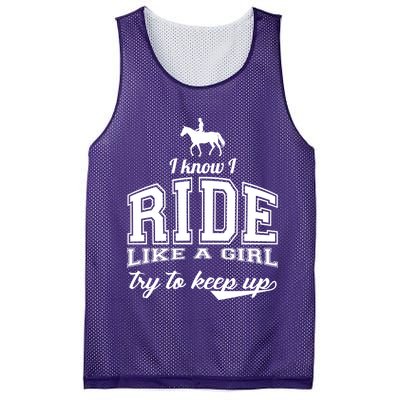 Ride Like A Girl Try To Keep Up Mesh Reversible Basketball Jersey Tank
