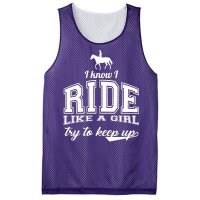 Ride Like A Girl Try To Keep Up Mesh Reversible Basketball Jersey Tank