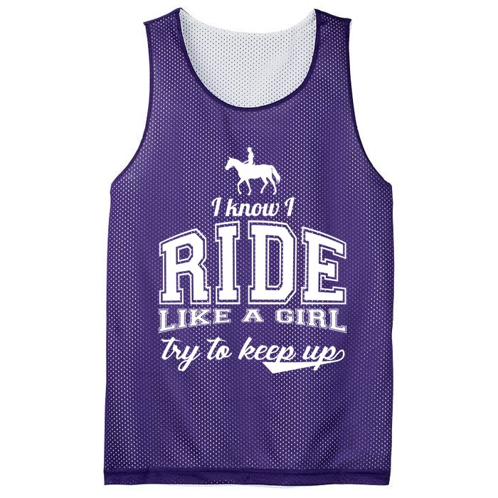 Ride Like A Girl Try To Keep Up Mesh Reversible Basketball Jersey Tank