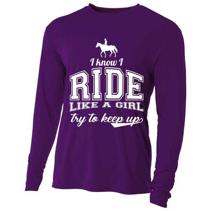 Ride Like A Girl Try To Keep Up Cooling Performance Long Sleeve Crew